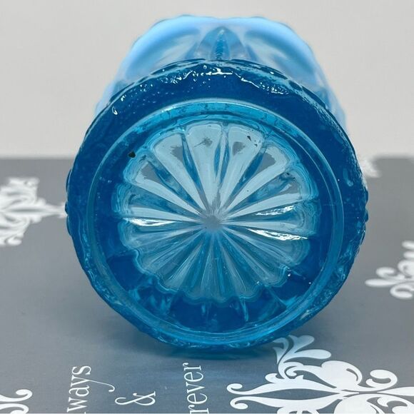 Jefferson Blue Glass Opalescent Iris with Meander Toothpick Holder - Picture 8 of 8